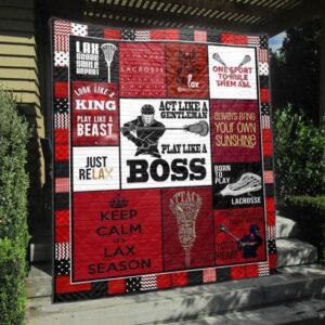 Act Like Gentleman Lacrosse Men Red Quilt Blanket Vh09  Quilt